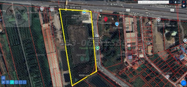 ขายที่ดินทำเลทอง ติดถนนสุวินทวงศ์ เนื้อที่ 16-2-8 ไร่