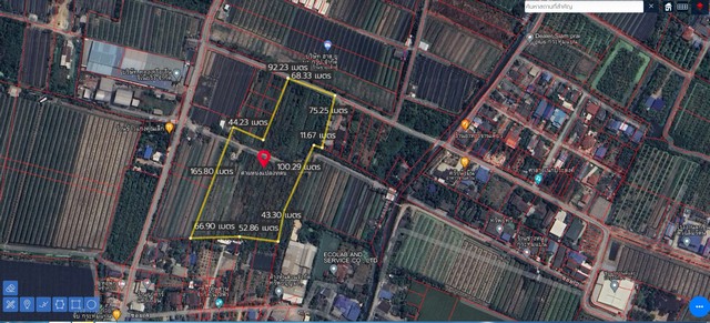 ขายที่เปล่าติดถนนดอนไก่ดี เนื้อที่ 14 ไร่ ผังเมืองสีเหลือง
