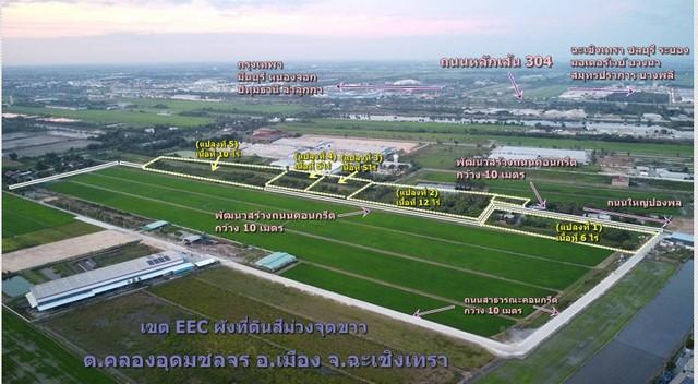 ขายที่ดิน 40 ไร่ เขต EEC ถมที่ดินให้ฟรี ถ.คลองอุดมชลจร เมืองฉะเชิ